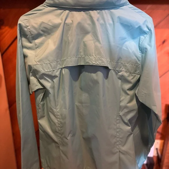 Columbia Women's Aqua Blue Rain Jacket - Picture 3 of 3